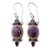 Amethyst dangle earrings, 'Resplendent in Purple' - Indian Amethyst Dangle Earrings in Sterling Silver Settings