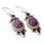 Amethyst dangle earrings, 'Resplendent in Purple' - Indian Amethyst Dangle Earrings in Sterling Silver Settings