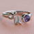 Amethyst cocktail ring, 'Sign of Capricorn' - Capricorn Rhodium Plated Cocktail Ring with Amethyst