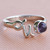 Amethyst cocktail ring, 'Sign of Capricorn' - Capricorn Rhodium Plated Cocktail Ring with Amethyst