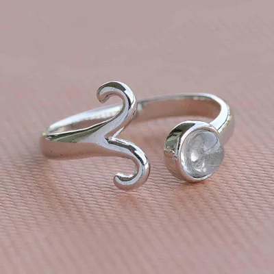 Quartz cocktail ring, 'Sign of Aries' - Aries Rhodium Plated Cocktail Ring with Clear Quartz