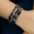 Obsidian beaded stretch bracelets, 'Stormy Trio' (set of 3) - Obsidian Chip Beaded Stretch Bracelets (Set of 3)