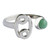 Green quartz cocktail ring, 'Sign of Cancer' - Rhodium Plated Cocktail Ring with Cancer Sign and Quartz