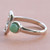Green quartz cocktail ring, 'Sign of Cancer' - Rhodium Plated Cocktail Ring with Cancer Sign and Quartz