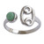 Green quartz cocktail ring, 'Sign of Cancer' - Rhodium Plated Cocktail Ring with Cancer Sign and Quartz