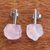 Rose quartz jewelry set, 'Pink Sugar' - Rhodium Plated Necklace and Earrings With Rose Quartz