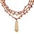 Gold accent citrine and calcite pendant necklace, 'Caramel Crochet' - Citrine and Calcite 3 Strand Gold Accent Crochet Necklace