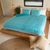 Block-printed duvet cover set, 'Rajasthani Turquoise' (3 pieces) - Geometric Block-Printed Duvet Cover and Sham Set (3 Pieces) (image 2b) thumbail
