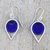 Obsidian dangle earrings, 'Blue Moonbeams' - Brazilian Blue Obsidian and Sterling Silver Dangle Earrings