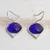 Obsidian dangle earrings, 'Blue Moonbeams' - Brazilian Blue Obsidian and Sterling Silver Dangle Earrings