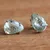 Prasiolite stud earrings, 'Crystalline Tears' - Brazilian Petite Teardrop Prasiolite & Silver Stud Earrings