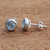 Blue topaz stud earrings, 'Celestial Allure' - Brazilian Blue Topaz and Silver Stud Petite Earrings