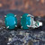 Chrysoprase stud earrings, 'Lucky Accent' - Polished Sterling Silver Stud Earrings with Chrysoprase Gems