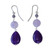 Quartz and amethyst dangle earrings, 'Springtime Purple' - Brazilian Deep Purple Quartz & Amethyst Dangle Earrings