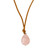 Rose quartz pendant necklace, 'Gemstone Mystique' - Brazilian Handcrafted Rose Quartz Pendant Necklace