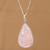 Rose quartz pendant necklace, 'Will of Love' - High-Polished Natural Rose Quartz Pendant Necklace