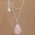 Rose quartz pendant necklace, 'Will of Love' - High-Polished Natural Rose Quartz Pendant Necklace