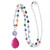 Multi-gemstone pendant necklace, 'Hot Pink in Springtime' - Brazilian Hot Pink Quartz & Multi-Gemstone Necklace