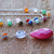 Multi-gemstone pendant necklace, 'Hot Pink in Springtime' - Brazilian Hot Pink Quartz & Multi-Gemstone Necklace