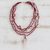 Rose quartz pendant necklace, 'Pink Crochet' - Rose Quartz 4 Strand Crochet Necklace from Brazil