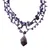 Amethyst pendant necklace, 'Violet Crochet' - Handcrafted Amethyst 3 Strand Crochet Necklace from Brazil