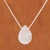 Rose quartz pendant necklace, 'Love Drop' (16 inch) - Contemporary Brazilian Rose Quartz and Silver 16