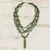 Collar colgante de aventurina - Collar con colgante de crochet de 4 hilos de aventurina de Brasil