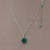 Chrysoprase pendant necklace, 'Lucky Accent' - Sterling Silver Pendant Necklace with Chrysoprase Gems