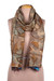Kantha embroidered reversible silk scarf, 'Imperial Grace' - Cotton Kantha Embroidered Reversible Silk Scarf