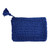 Crocheted cosmetic bag, 'Glam Essentials' - Crocheted Cosmetic Bag in Blue with Tassel from Armenia