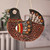 Ceramic wall art, 'Homey Bird' - Hand-Painted Bird-Themed Brown and Green Ceramic Wall Art