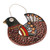 Ceramic wall art, 'Homey Bird' - Hand-Painted Bird-Themed Brown and Green Ceramic Wall Art