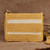 Crocheted sling bag, 'Lively Companion' - Crocheted Striped Sling Bag in Yellow and Ivory from Armenia
