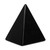 Obsidian sculpture, 'Vestiges of Magnificence' - Hand-Carved Black and Silver Obsidian Pyramid Sculpture