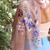 Hand-painted silk scarf, 'Primaveral Beige' - Hand-Painted Floral Soft Beige Silk Scarf from Armenia