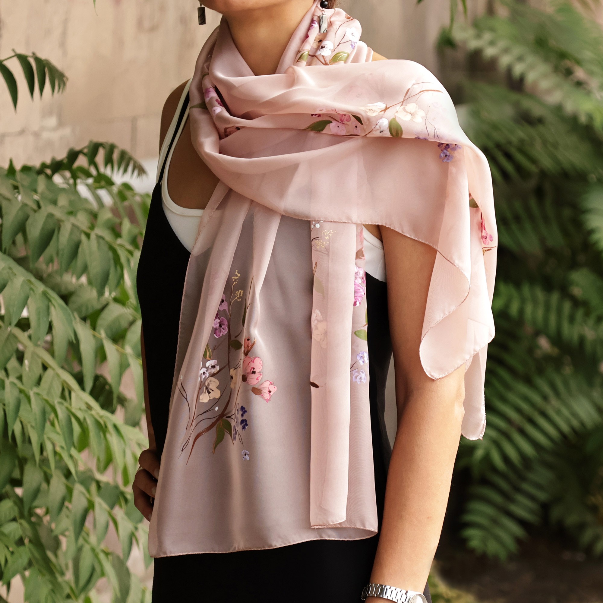 pink floral shawl