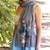 Hand-painted silk scarf, 'Chic Bouquet' - Grey Silk Scarf with Hand-Painted Floral Motifs from Armenia