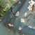 Hand-painted silk scarf, 'Teal Blooming' - Hand-Painted Floral Soft Teal Silk Scarf from Armenia