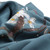 Hand-painted silk scarf, 'Teal Blooming' - Hand-Painted Floral Soft Teal Silk Scarf from Armenia