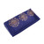 Hand-painted silk scarf, 'Flowers of Glory' - Hand-Painted Floral Blue and Golden Silk Scarf from Armenia