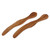 Wood spreader knives, 'Armenian Hospitality' (pair) - 2 Hand-Carved Leaf Themed Wood Butter Pate Spreader Knives