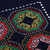 Embroidered cushion cover, 'Navy Ancestry' - Fair Trade Traditional Embroidered Acrylic Cushion Cover