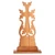 Wood cross, 'Flower of Faith' - Traditional Folk Art Handcrafted Beechwood Cross