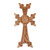 Wood cross, 'Bloom of Belief' - Light Brown Floral Beech Wood Cross Hand-Carved in Armenia