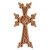 Wood cross, 'Morning Divinity' - Armenian-Inspired Hand-Carved Light Brown Beech Wood Cross