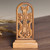 Wood cross sculpture, 'Portal to Faith' - Hand-Carved Beech Wood Cross Sculpture from Armenia