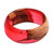 Wood and resin band ring, 'Chic Fire' - Hand-Carved Red Apricot Wood and Resin Band Ring