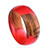 Wood and resin band ring, 'Chic Fire' - Hand-Carved Red Apricot Wood and Resin Band Ring