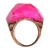 Wood and resin domed ring, 'Pink Splendor' - Handcrafted Apricot Wood and Resin Domed Ring in Fuchsia