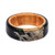 Wood and resin band ring, 'Chic Darkness' - Hand-Carved Dark-Toned Apricot Wood and Resin Band Ring